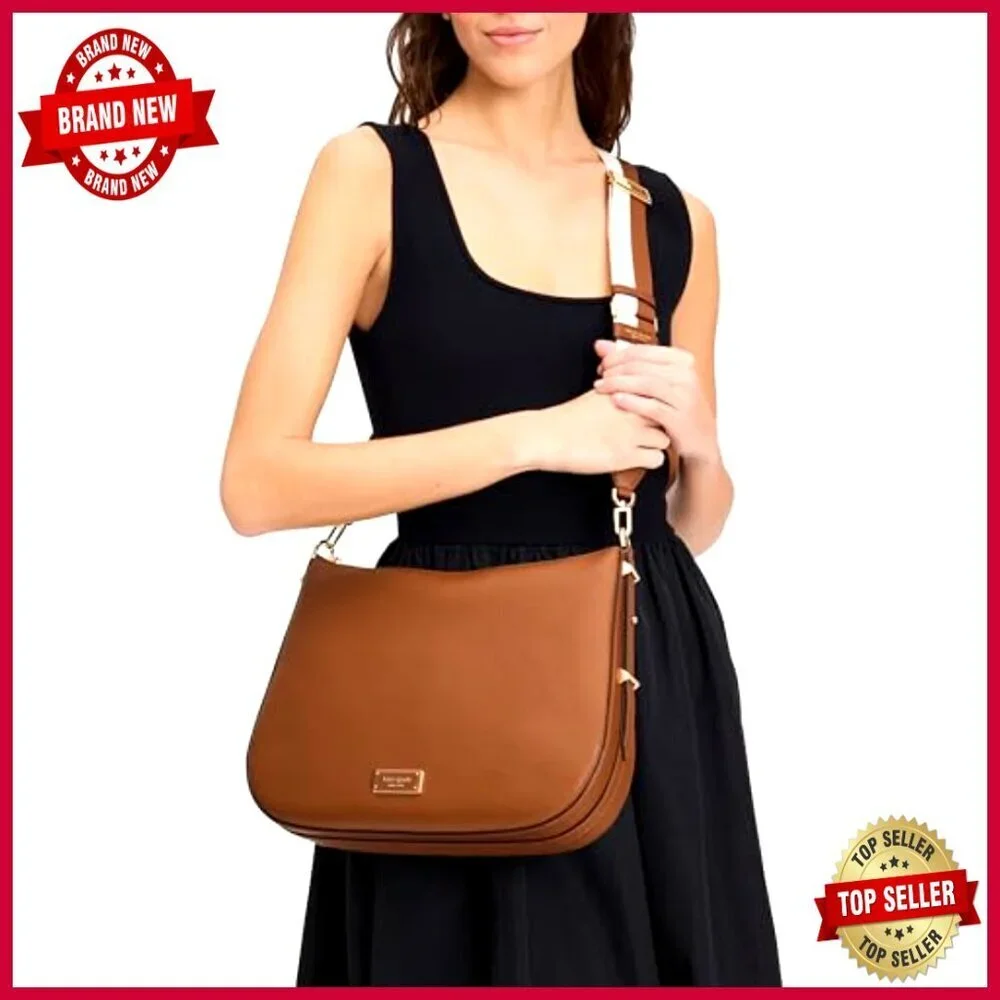 Large Pebbled Leather Hobo Bag with Adjustable Crossbody Strap